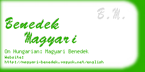 benedek magyari business card